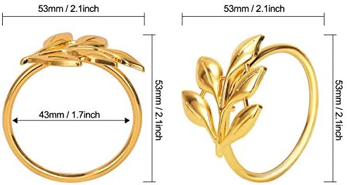 20-Leaf Napkin Rings for Gold-Tone Dining Tables