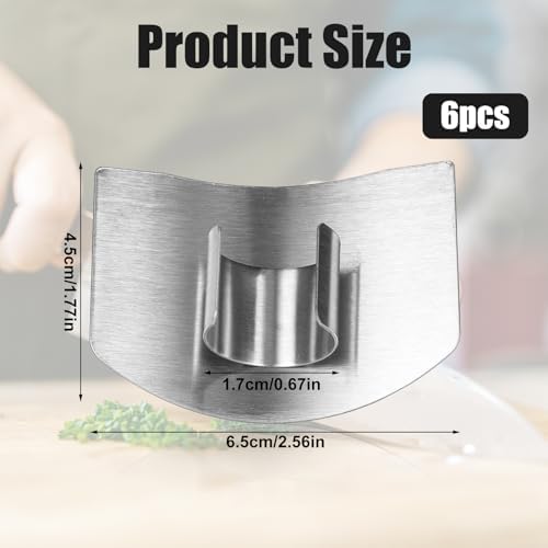Stainless Steel Finger Guards 6-Piece Set for Kitchen Use