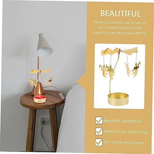 BAOBAOHU - Rotary Candle Holder Glowing Regenerating Elegant Candlestick for Home Wedding Use