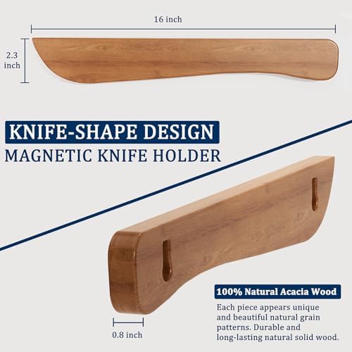 Stylish Acacia Wood Magnetic Knife Holder