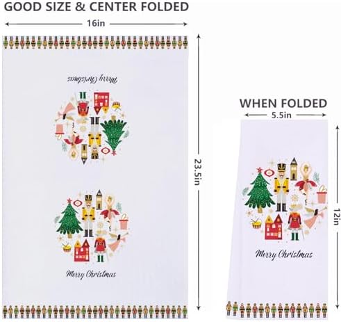 LXOMILL Nutcracker Christmas Kitchen Towels Festive Holiday Gift
