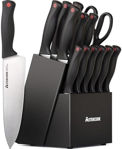 Astercooks 15-Piece Knife Set - Sharp Durable and Easy to Use
