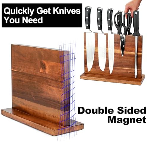 HOMIQUEEN Magnetic Knife Block Double Sided