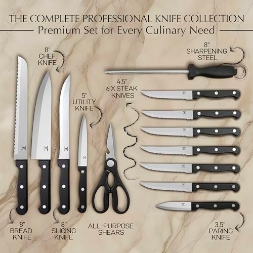 Moss Stone 14-Piece Kitchen Knife Block Set