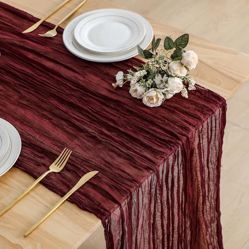 Burgundy 10ft Long Table Runner Pair
