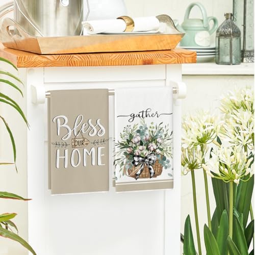 Artoid Mode Eucalyptus Truck Fresh Dish Towels for Kitchen