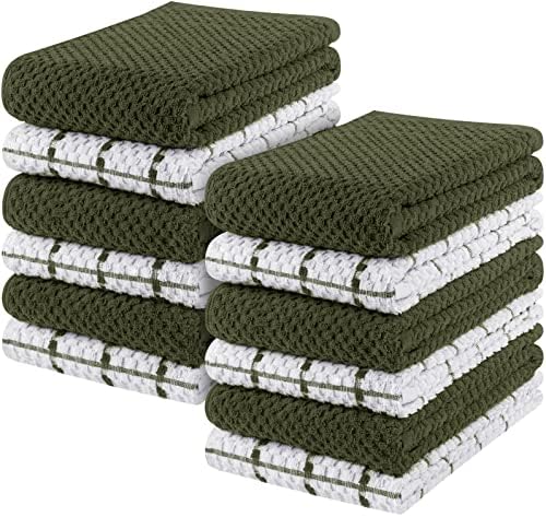 Utopia Towels 12 Pack Dish Towels Dusty Olive