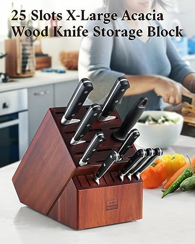 Cooks Standard Acacia Wood Knife Block Holder 25 Slots 1