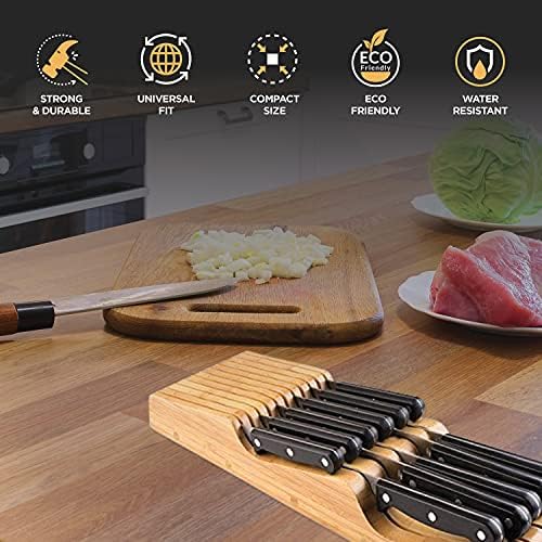 Bambsi In-Drawer Knife Block - Fits 5 Long 6 Short Knives