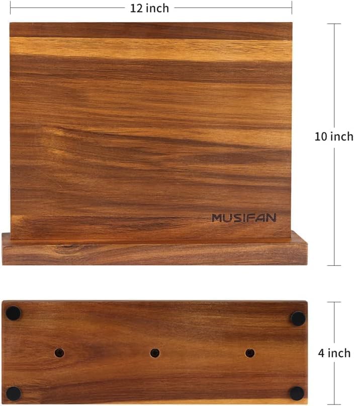 Musifan Magnetic Knife Block with Acacia Wood