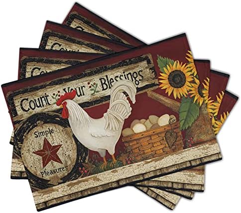 Vintage Rooster Placemats Set