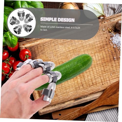 Stainless Steel Finger Protectors for Cooking and Chopping 5-Pack