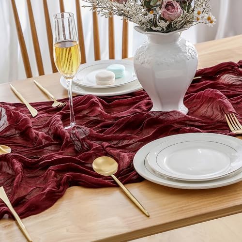 Burgundy 10ft Long Table Runner Pair