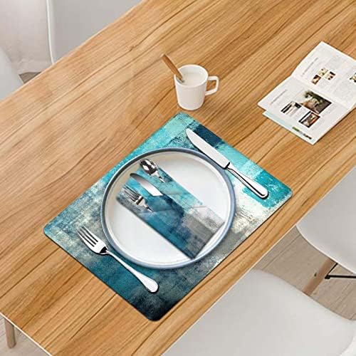MCALK Modern Turquoise Placemat Cloth Napkin Set