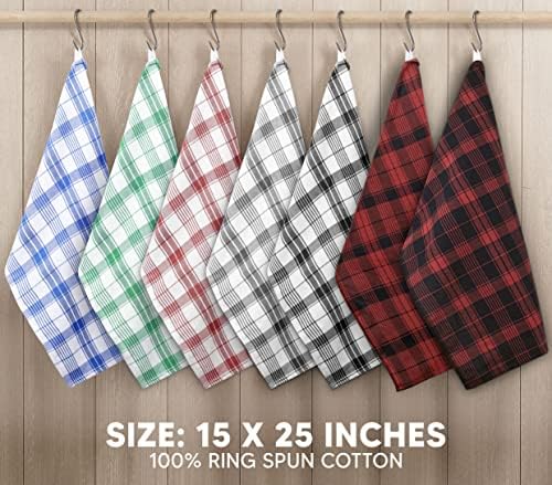 Utopia Premium Black White Dish Towels - 6 x 15x25 inches Set