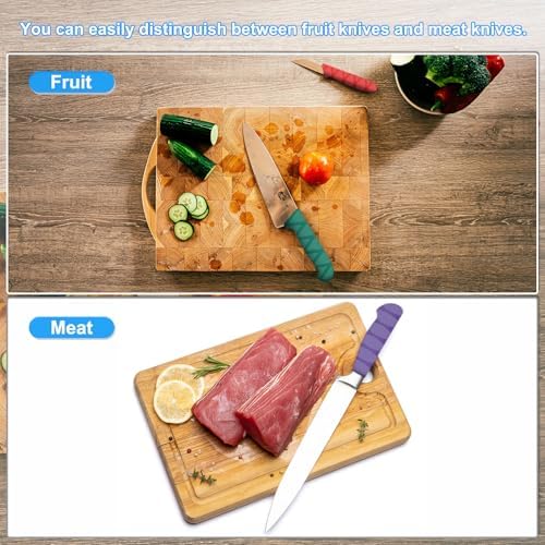Patikil Cutting Knife Handle Heat Shrink Sleeve 4-Pack Purple Oval Pattern1299