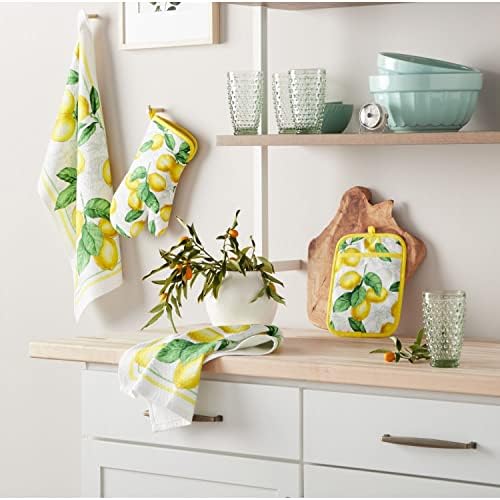 Martha Stewart 4-Pack Kitchen Set with Lots of Lemons Design