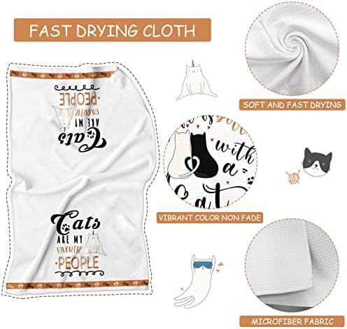 Lebsitey Cat Kitchen Towels Set