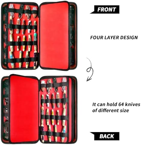 Perfect for USA - GWCASE 66 Pocket Knife Case with 88 Slots