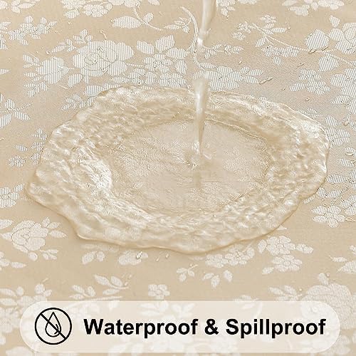 Elegant Beige Rectangle Tablecloth Waterproof for Everyday Use