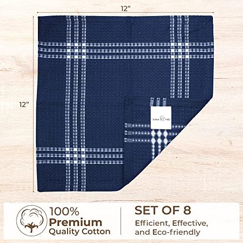 Urban Villa 12x12 Soft and Absorbent Cotton Dishcloth Set of 8
