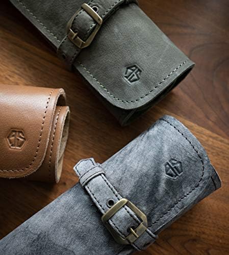 Premium Leather Knife Roll Bag with 7 Slots