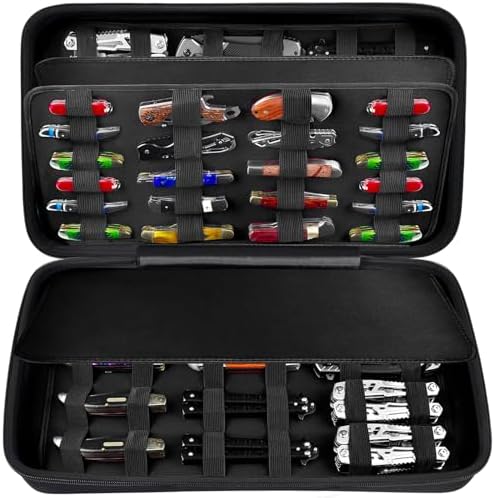 GWCASE Folding Knife Holder for 66 Pocket Knives