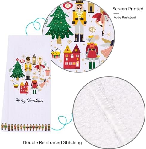 LXOMILL Nutcracker Christmas Kitchen Towels Festive Holiday Gift