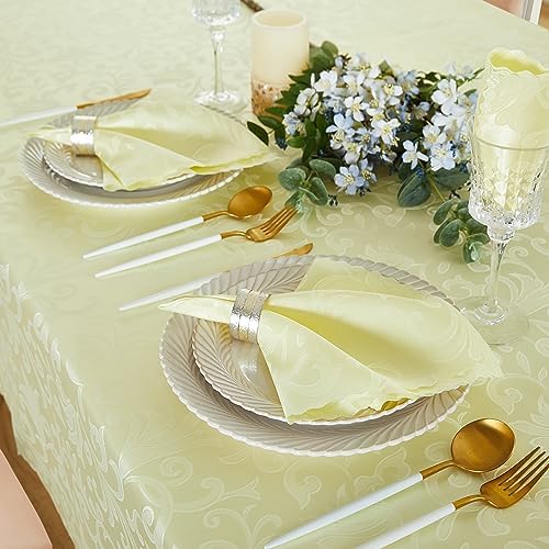 4-Piece Wave Scroll Napkins Light Yellow 17x17inch Water-Resistant