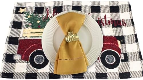 8-Piece Christmas Buffaloe Plaid Placemats Kitchen Decor Set