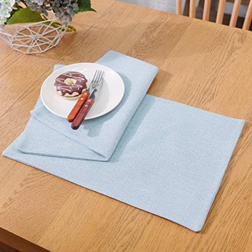 Elegant Heat-Resistant Placemats Set of 4 Soft Faux Linen