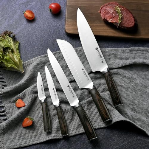 15-Piece knives set with German steel and ergonomic handles