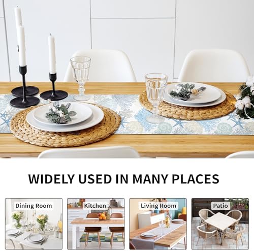 A Glimpse of the Sea - Linen Coastal Table Runner