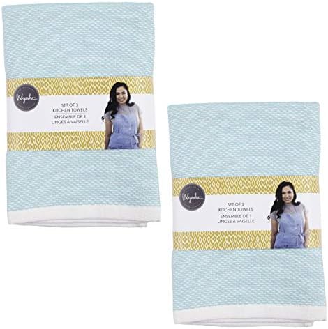Ayesha Curry Mixed Utility Kitchen Towel Set Set of 6 Aqua