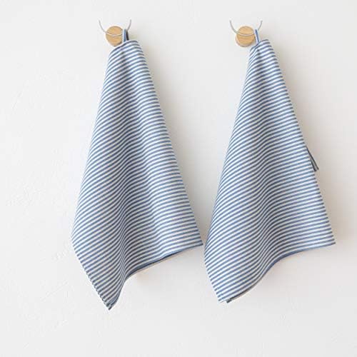 LinenMe Set of 2 Blue Striped Tea Towels