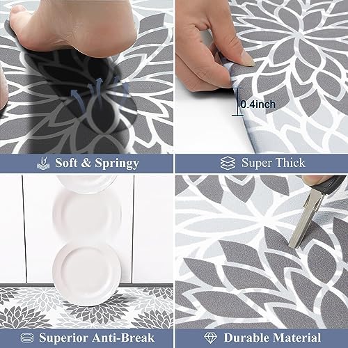 HEBE Anti Fatigue Kitchen Rugs Set for Kitchen and Home