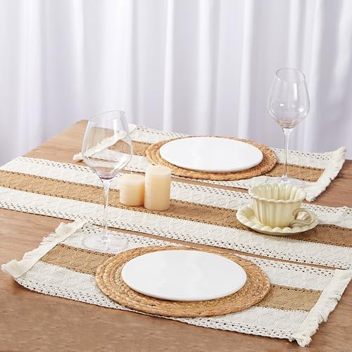 Handmade Boho Placemats Table Runner Set for Kitchen