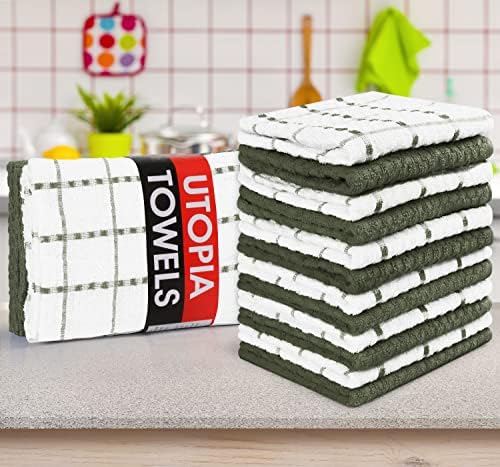 Utopia Towels 12 Pack Dish Towels Dusty Olive