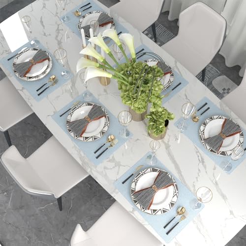 Elegant Heat-Resistant Placemats Set of 4 Soft Faux Linen
