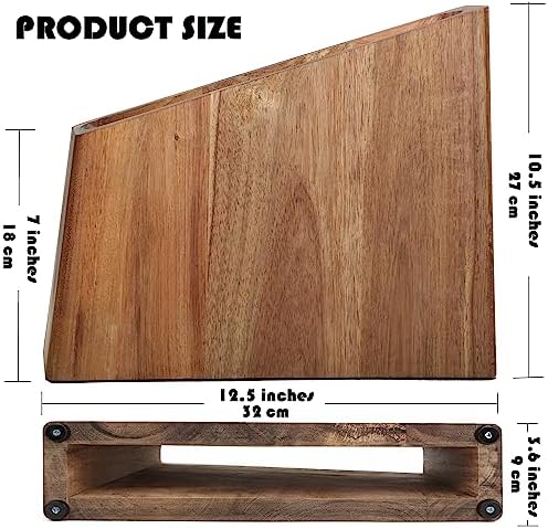 Magnetic Wooden Knife Block Display Rack for Kitchen Storage