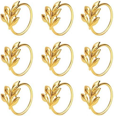 20-Leaf Napkin Rings for Gold-Tone Dining Tables