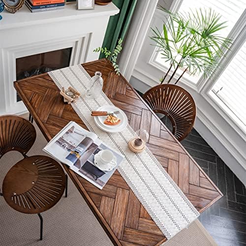 Beige Macrame Table Runner