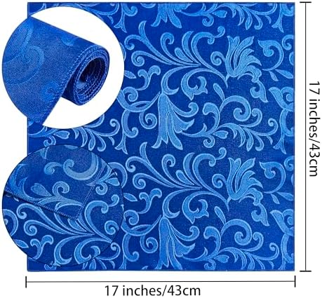 16-Piece Royal Blue Satin Napkins for Dining