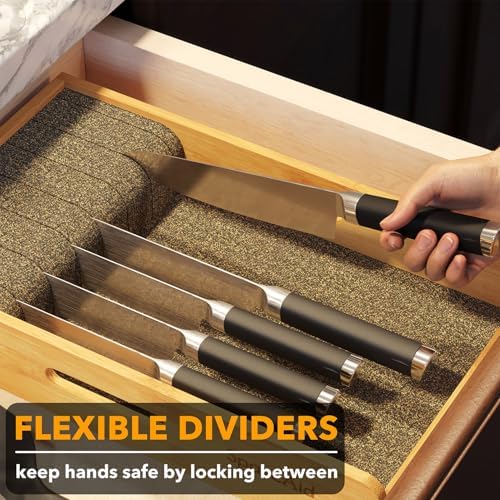 SpaceAid 9-inch Wide Bamboo Knife Holder