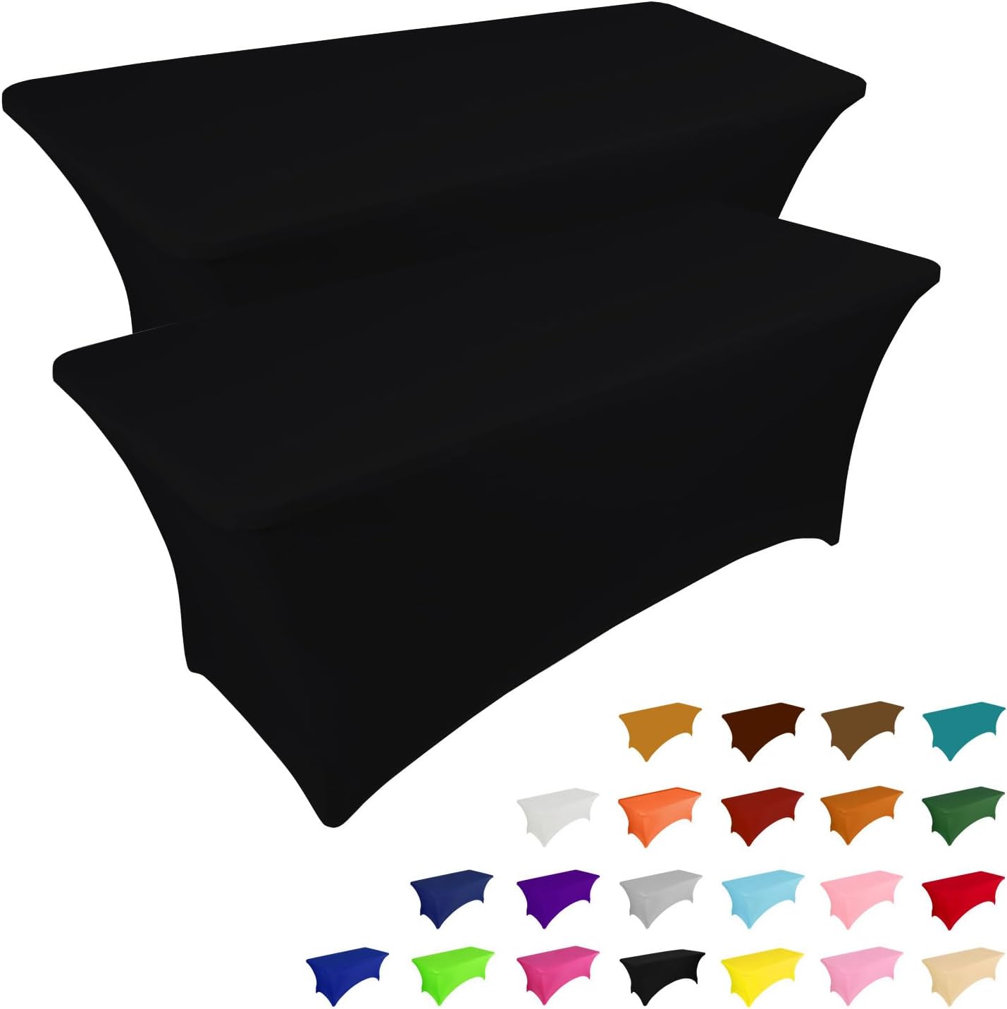6FT Black Tablecloth 2-Pack IVAPUPU