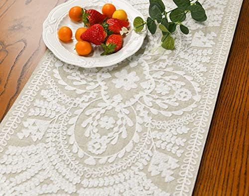 KEVA Boho Table Runner Rustic Farmhouse Linen for Dining Tables