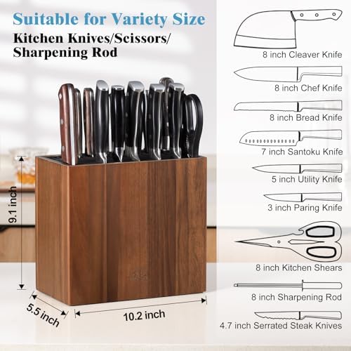 Space-Saving Acacia Wooden Knife Holder