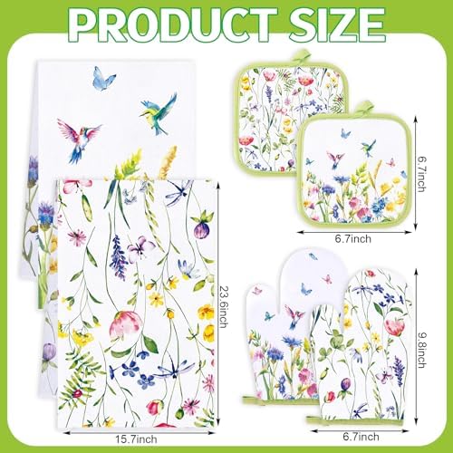 Spring Floral Heat-Resistant - Set of 6 for Kitchen Cooking