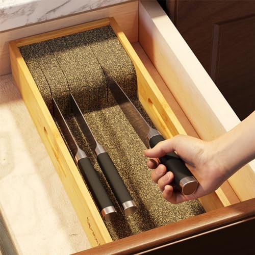 SpaceAid Bamboo Knives Organizer Small