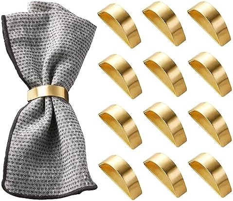 Sturdy 4-Piece Gold Napkin Ring Set for Weddings Banquets
